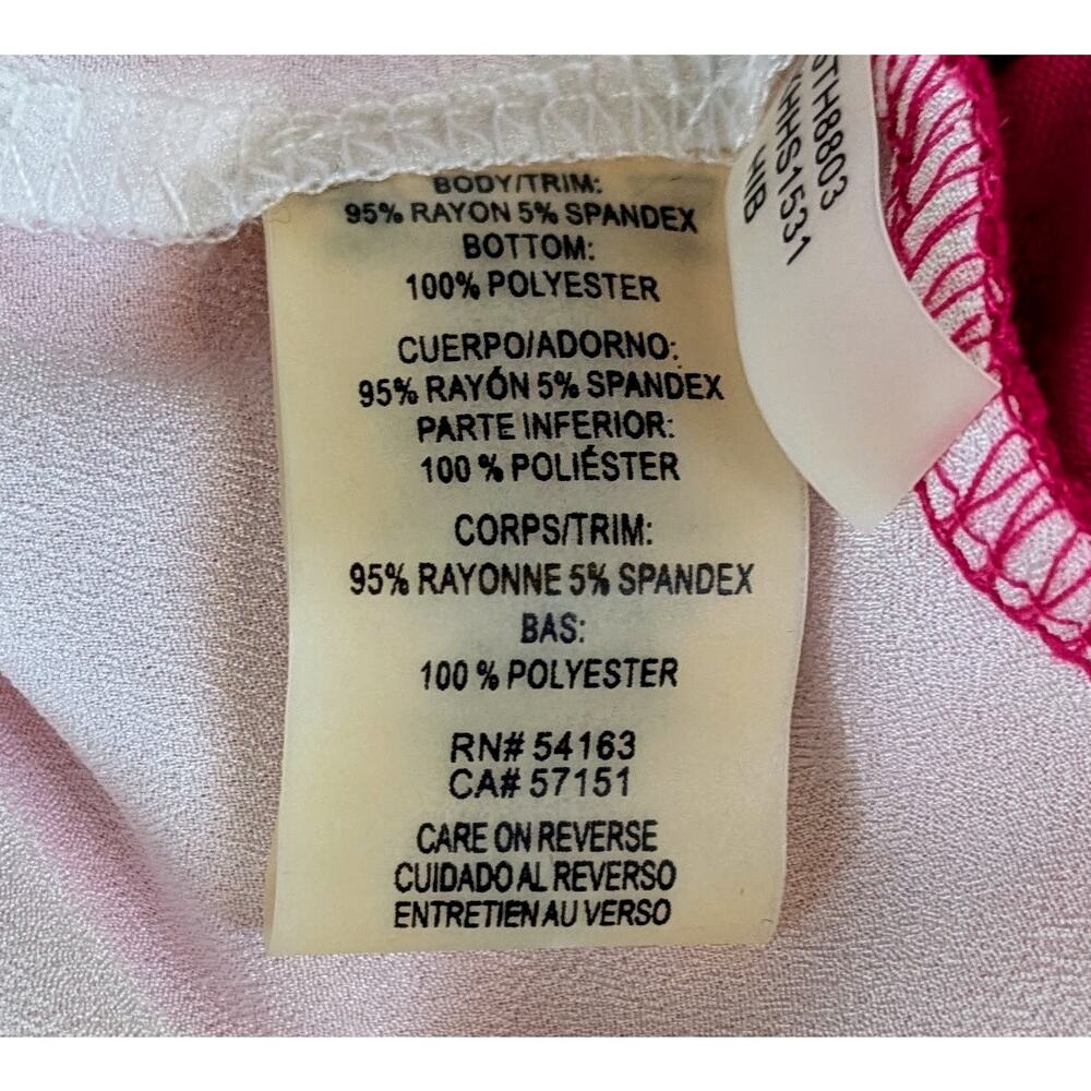 Calvin Klein Tunic Top Medium Hot Pink White Colorblock Layered Flowy NEW - Picture 8 of 9